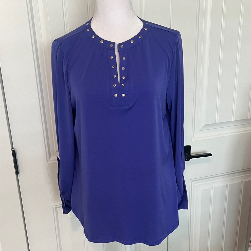 Investments Royal Blue Blouse with Metallic Details